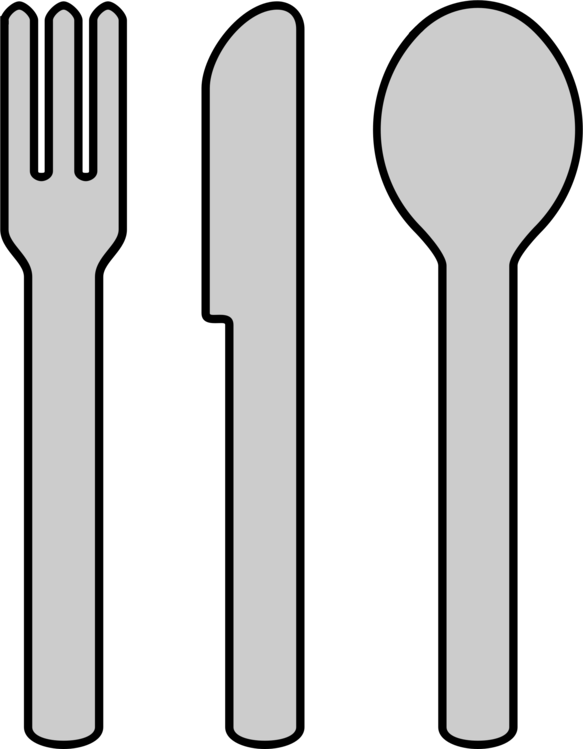 Cutlery Outline Fork Spoon Knife PNG