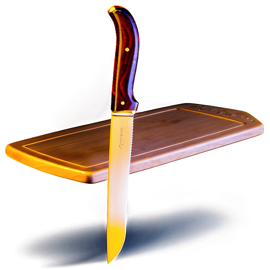 Cutting Board With Knife Png 06202024 PNG