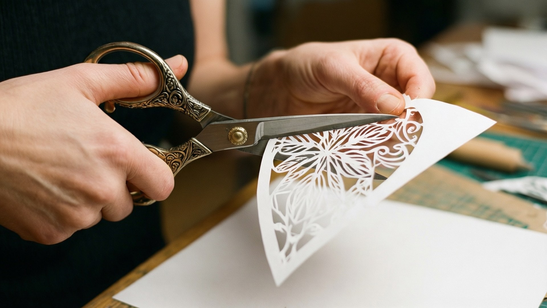 Papier Knippen met Schaar Achtergronden