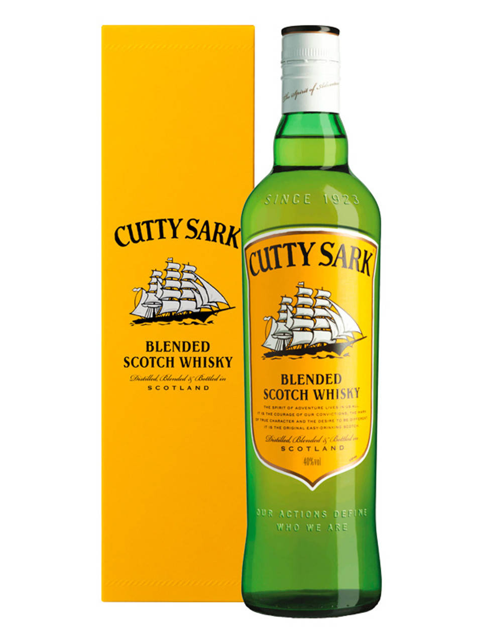 Cuttysark Gul Förpackningsbox (this Would Be A Label For A Wallpaper Featuring A Cutty Sark Whiskey Package In Yellow.) Wallpaper