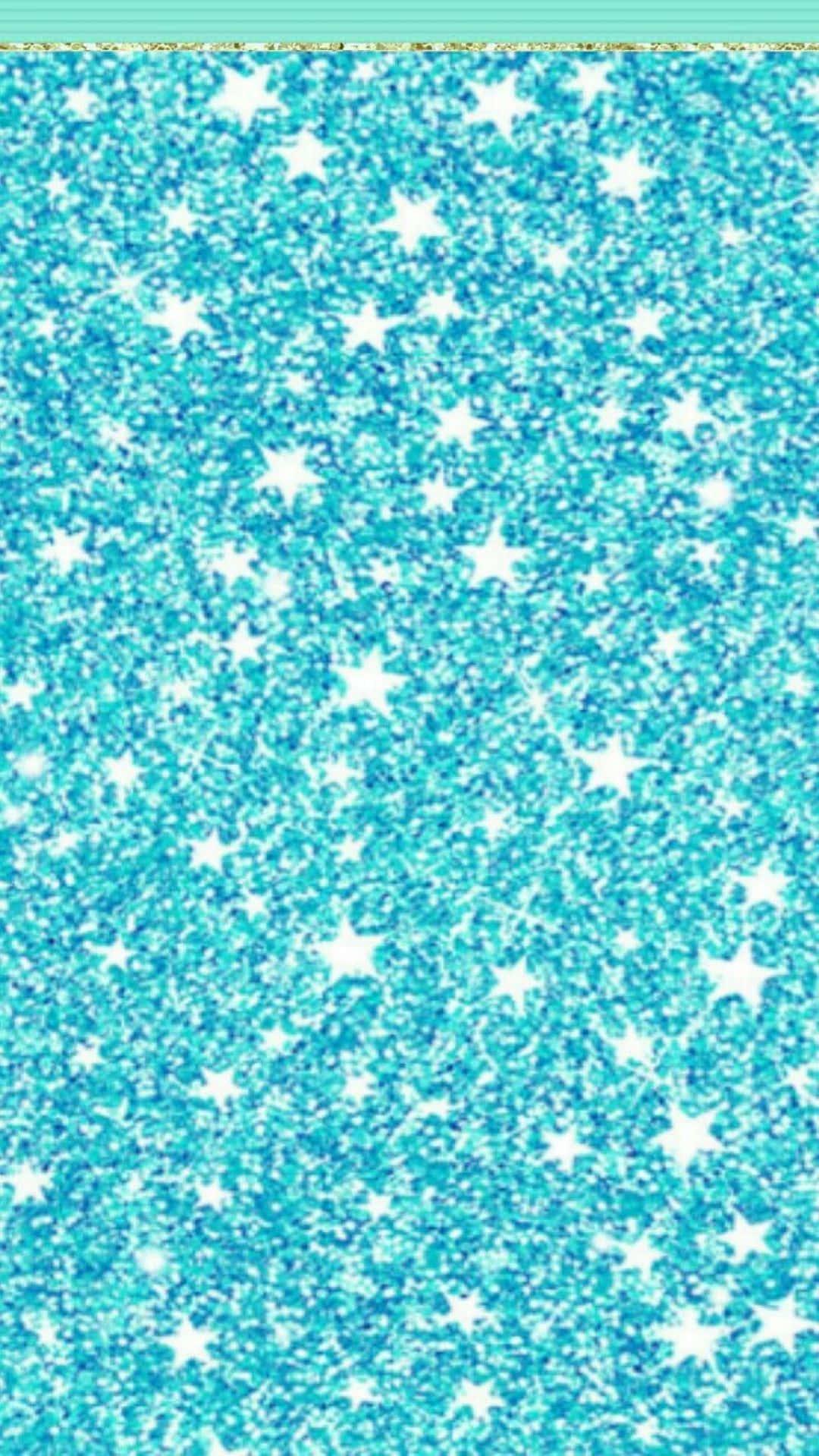 Glittery Star Pattern Cyan Aesthetic Wallpaper