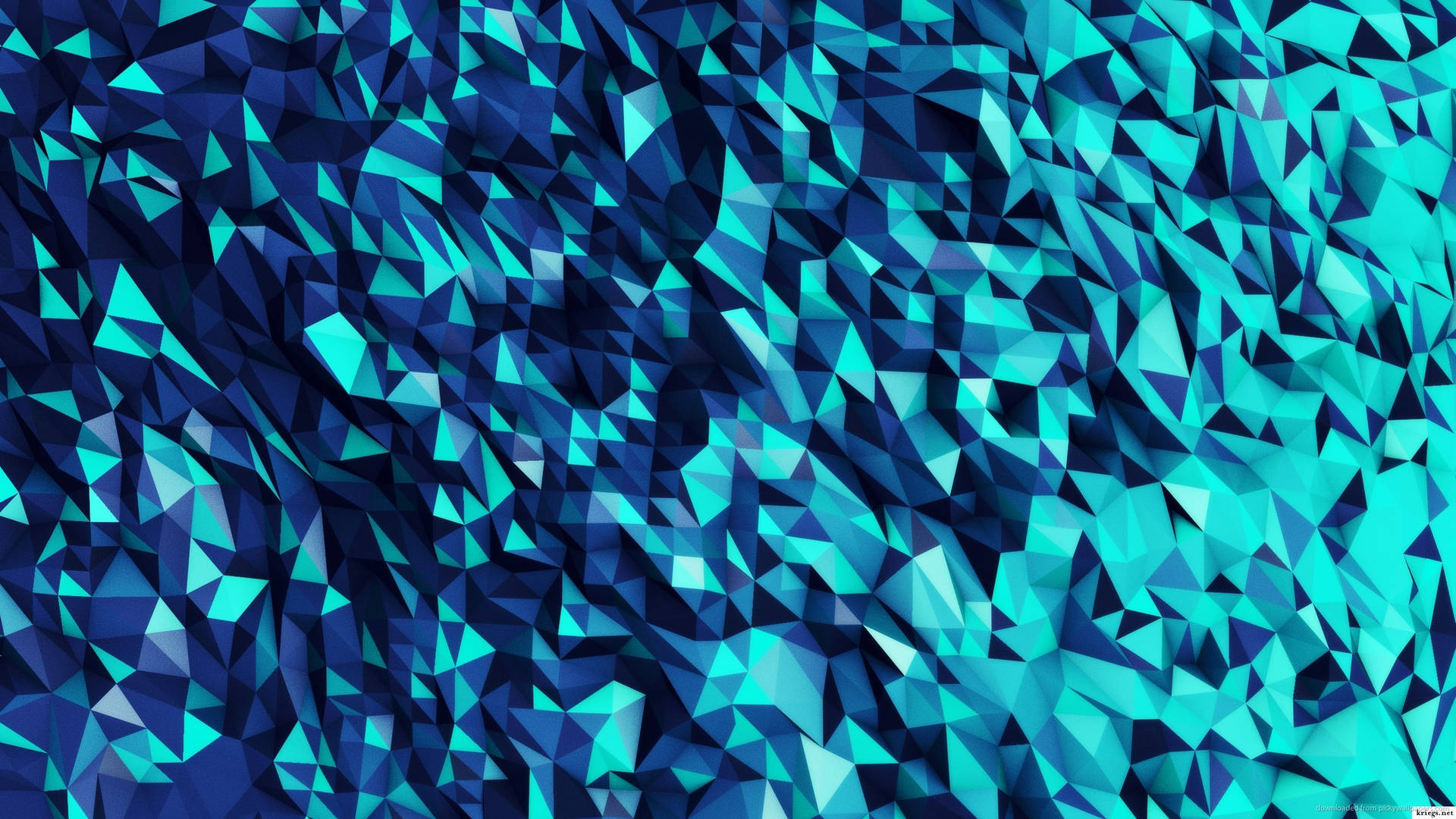 Cyan Blue Polygon Art