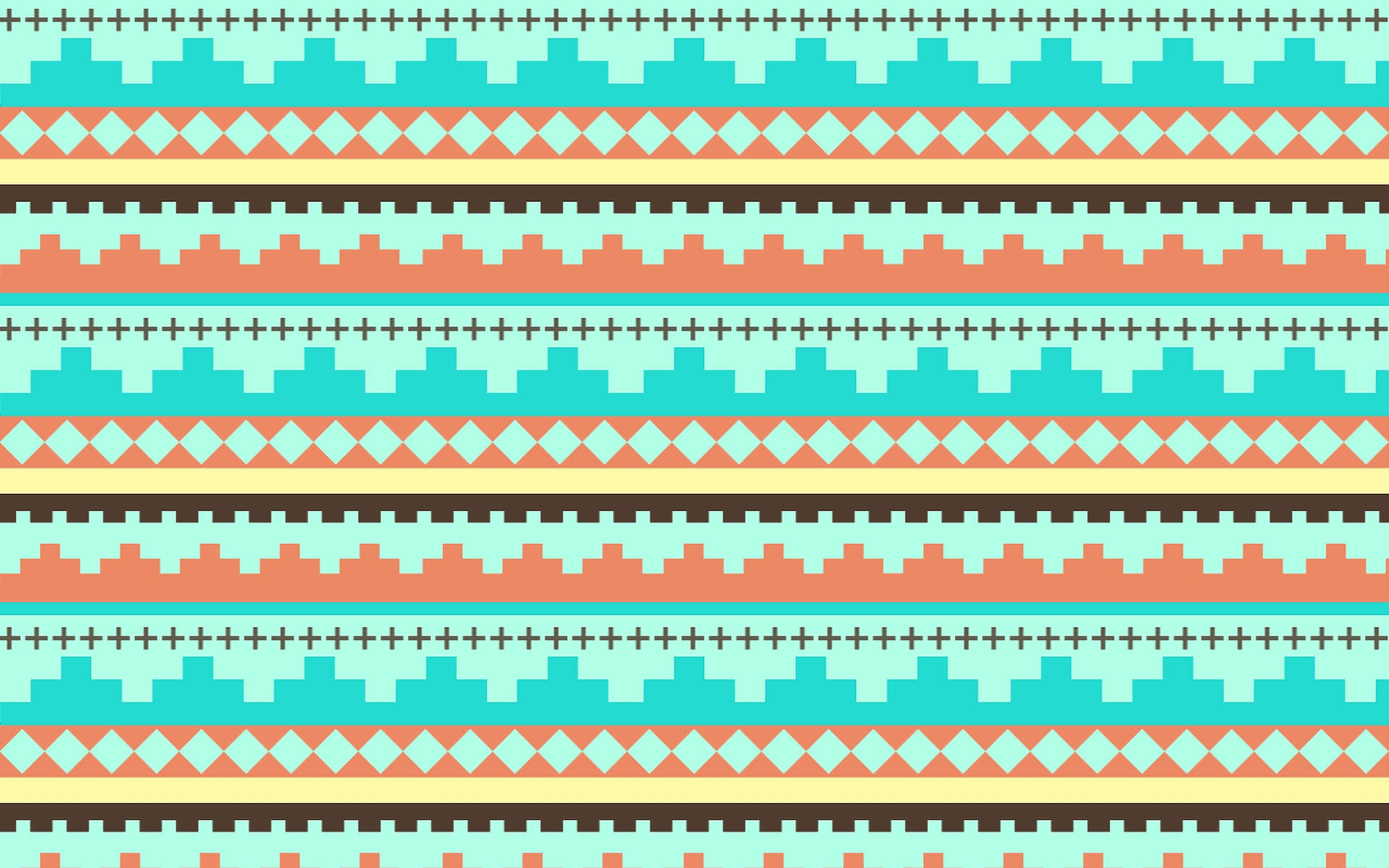 Cyan Blue Tribal Pattern Wallpaper