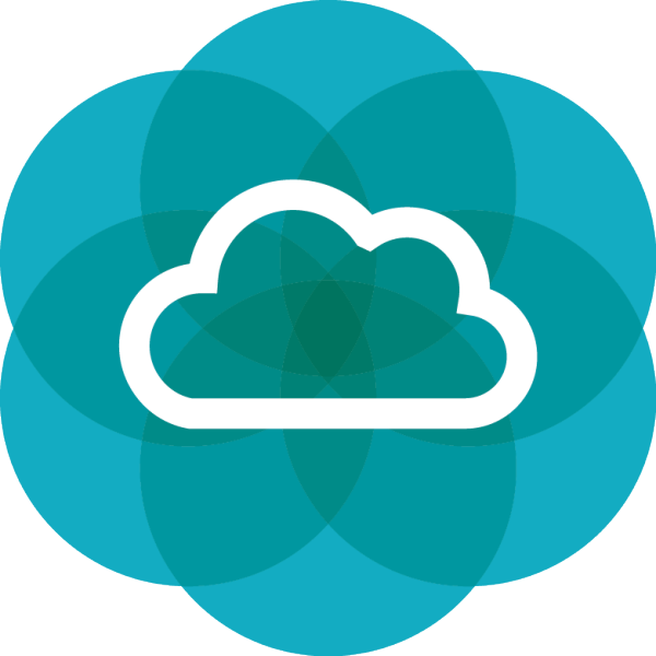 Cyan Cloud Icon PNG