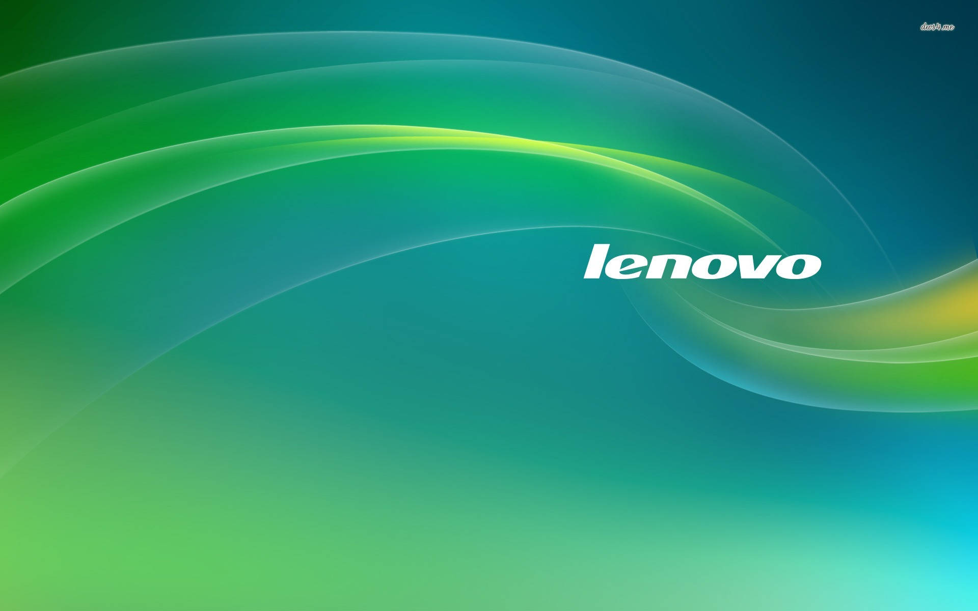 Papelde Parede Oficial Da Lenovo Com Linhas Curvas Ciano. Papel de Parede