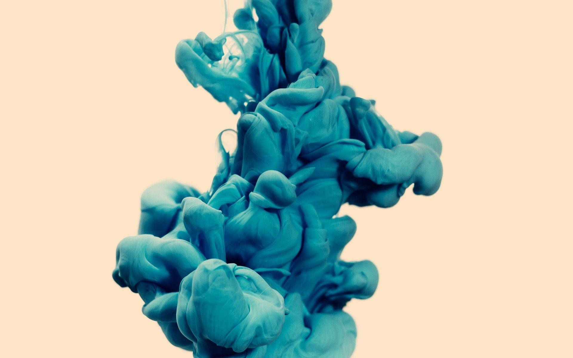 Cyan Liquid Smoke Dye Wallpaper