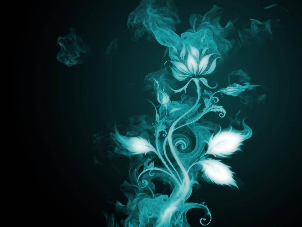 Cyan Smoke Flower Background