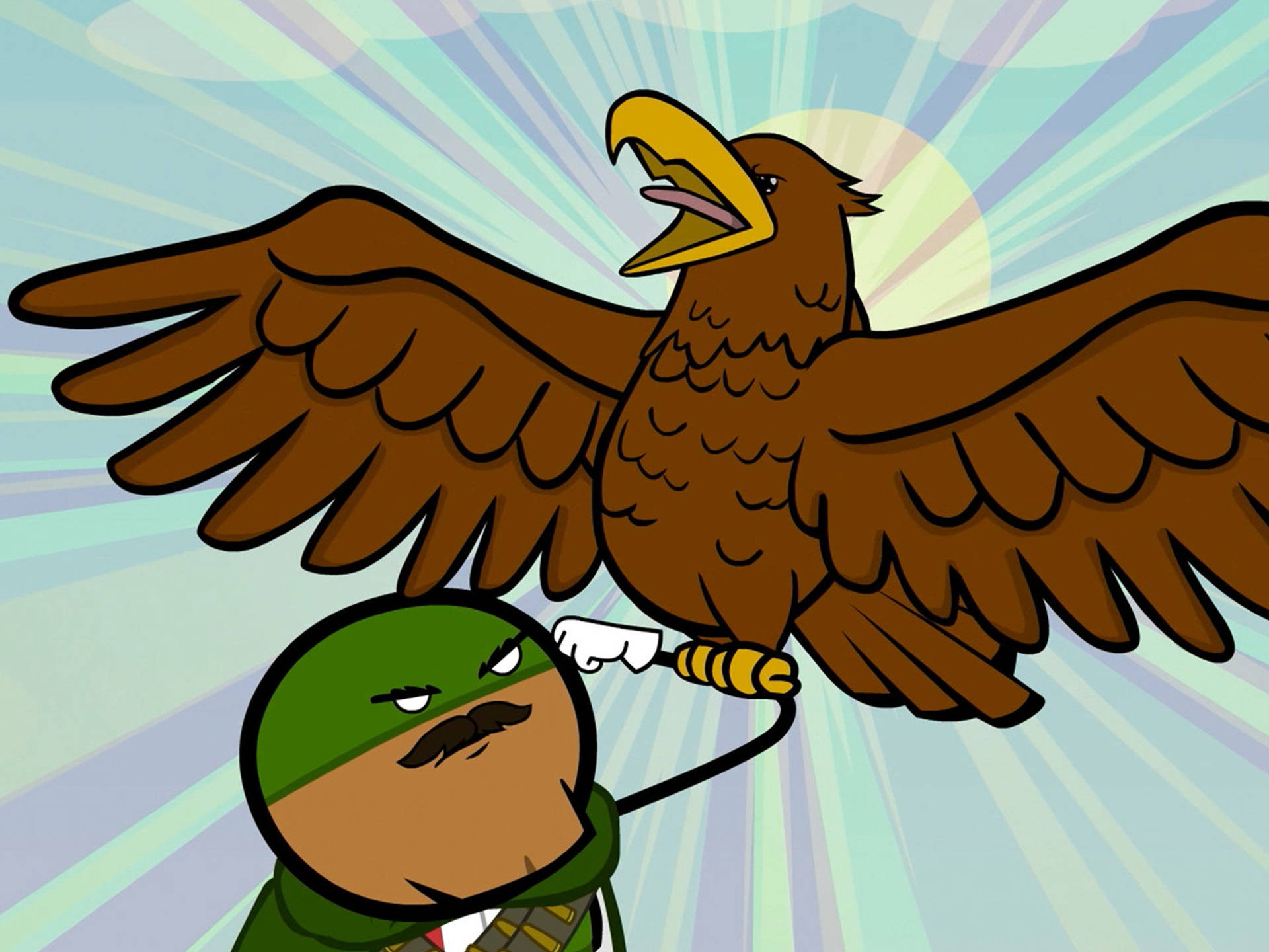 Quirky Cyanide and Happiness Eagle Cartoon Wallpaper