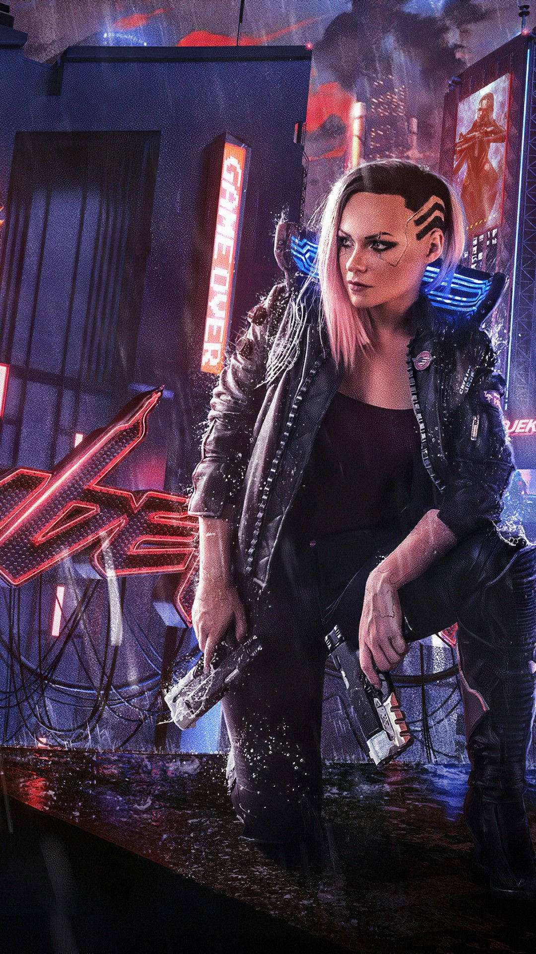 Cyber Girl V Cyberpunk 2077 Iphone Wallpaper