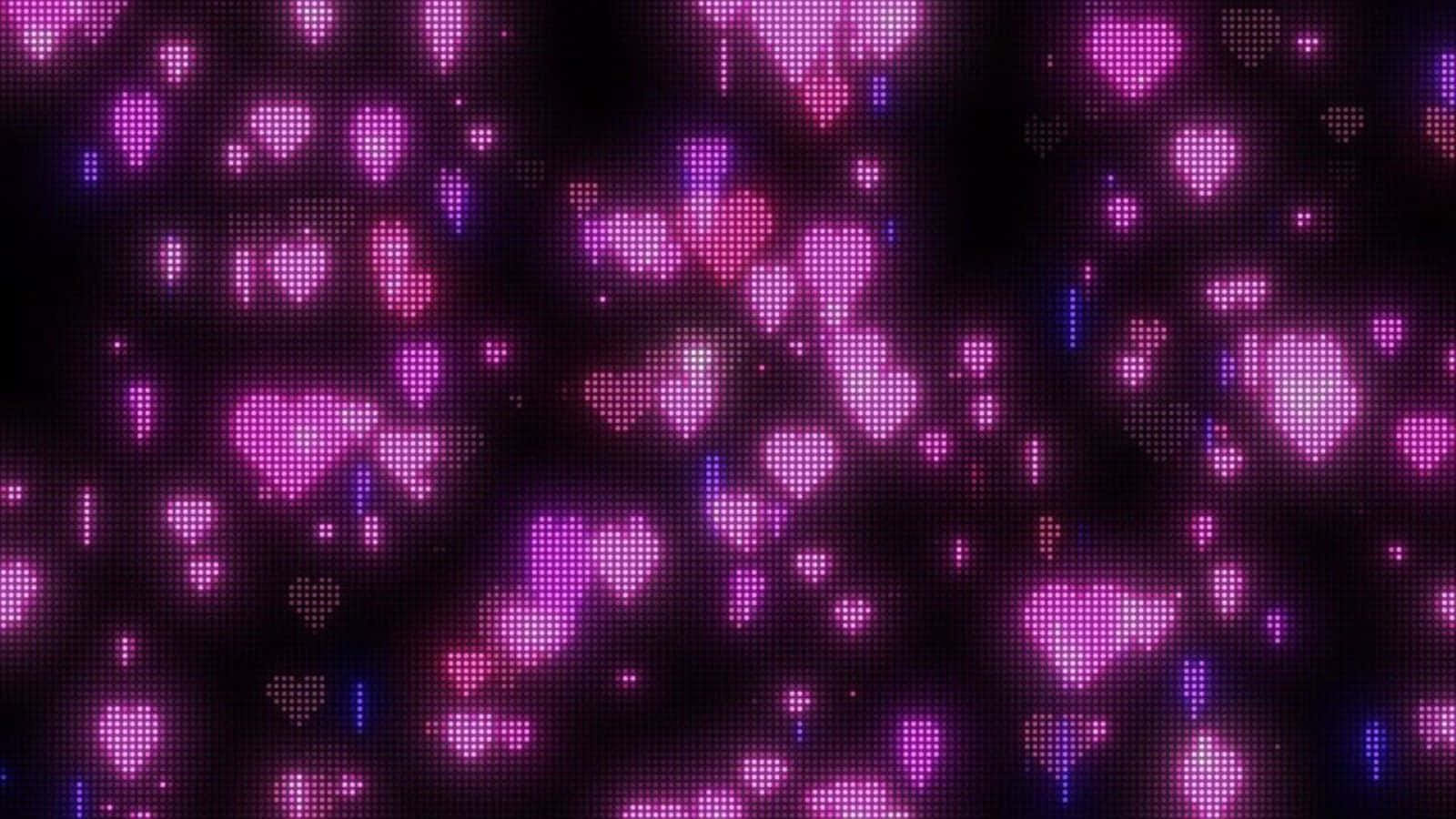 Cyber Hearts Pattern Wallpaper