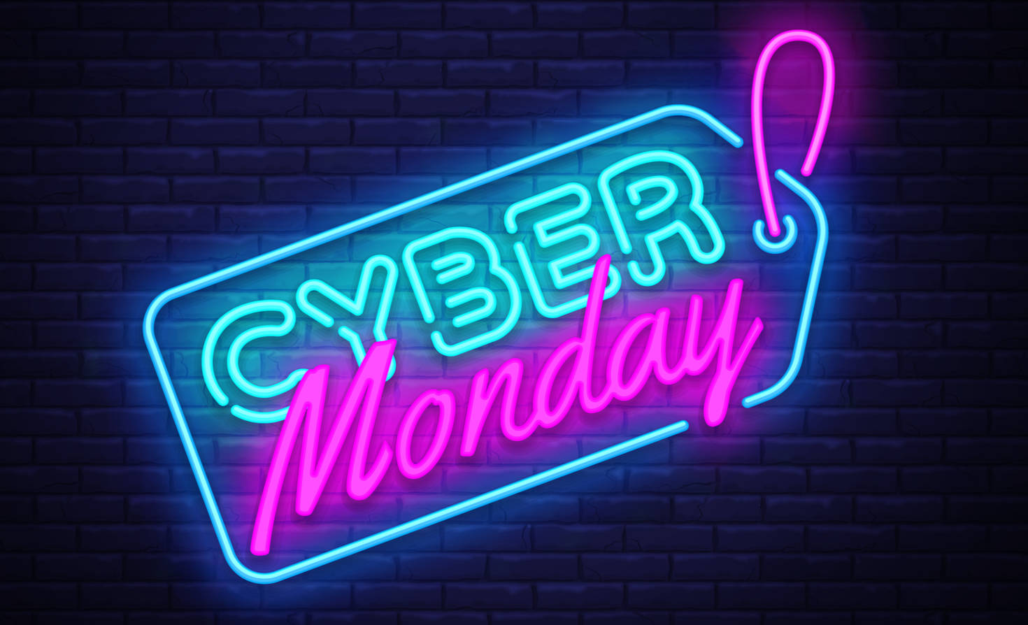 Cyber Monday Neon Light Sale Tag