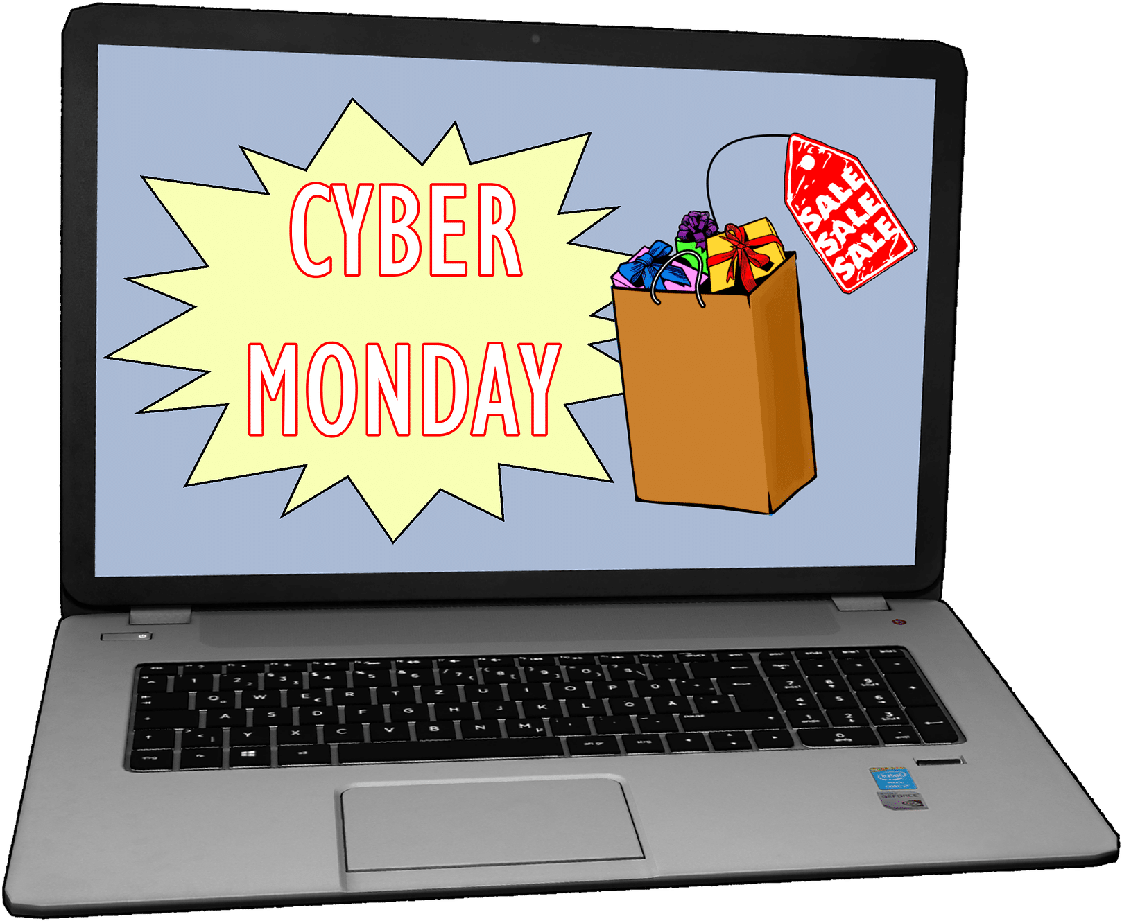 Cyber Monday Online Shopping Concept PNG