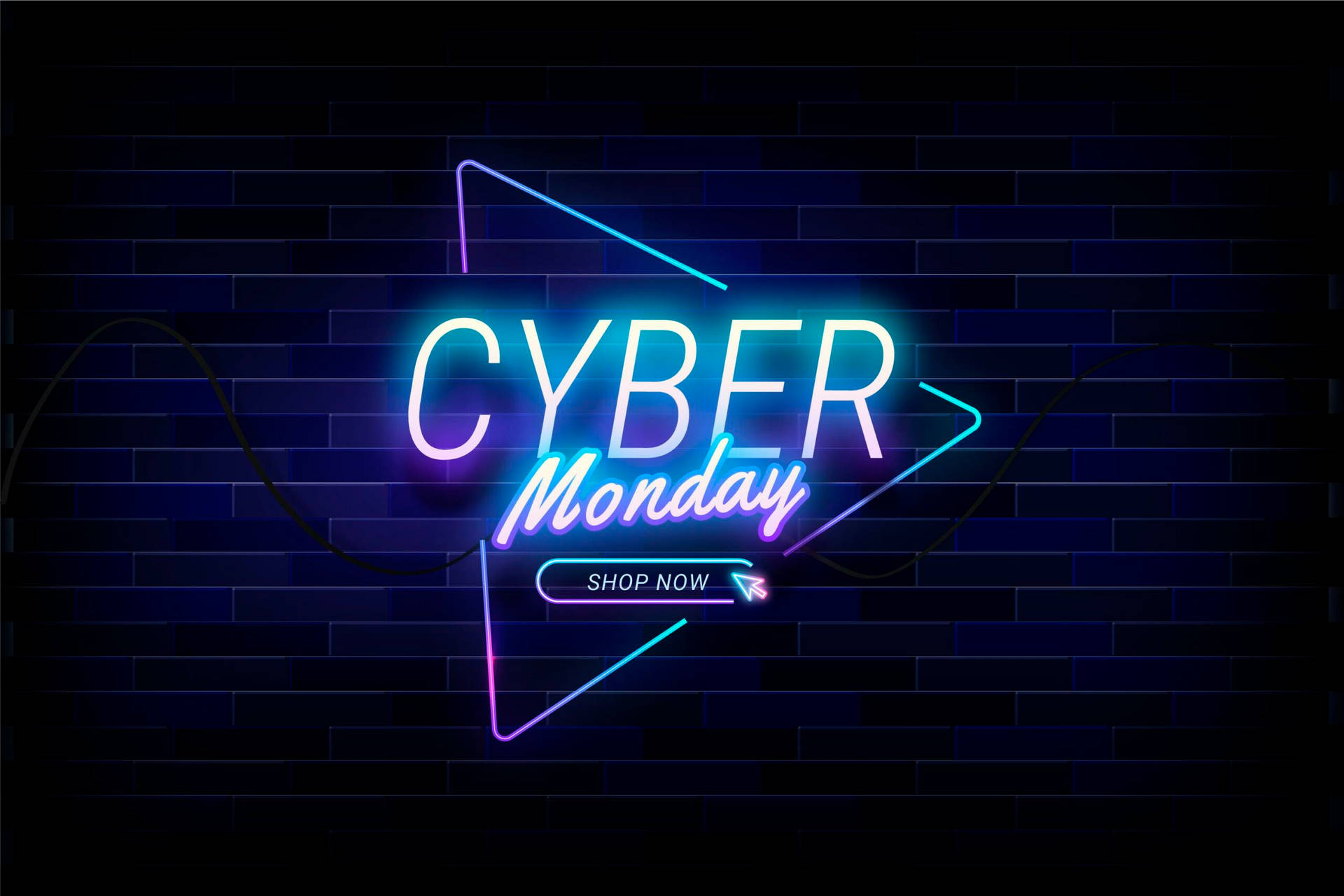 Cyber Monday Shop Now Neon Light Wallpaper