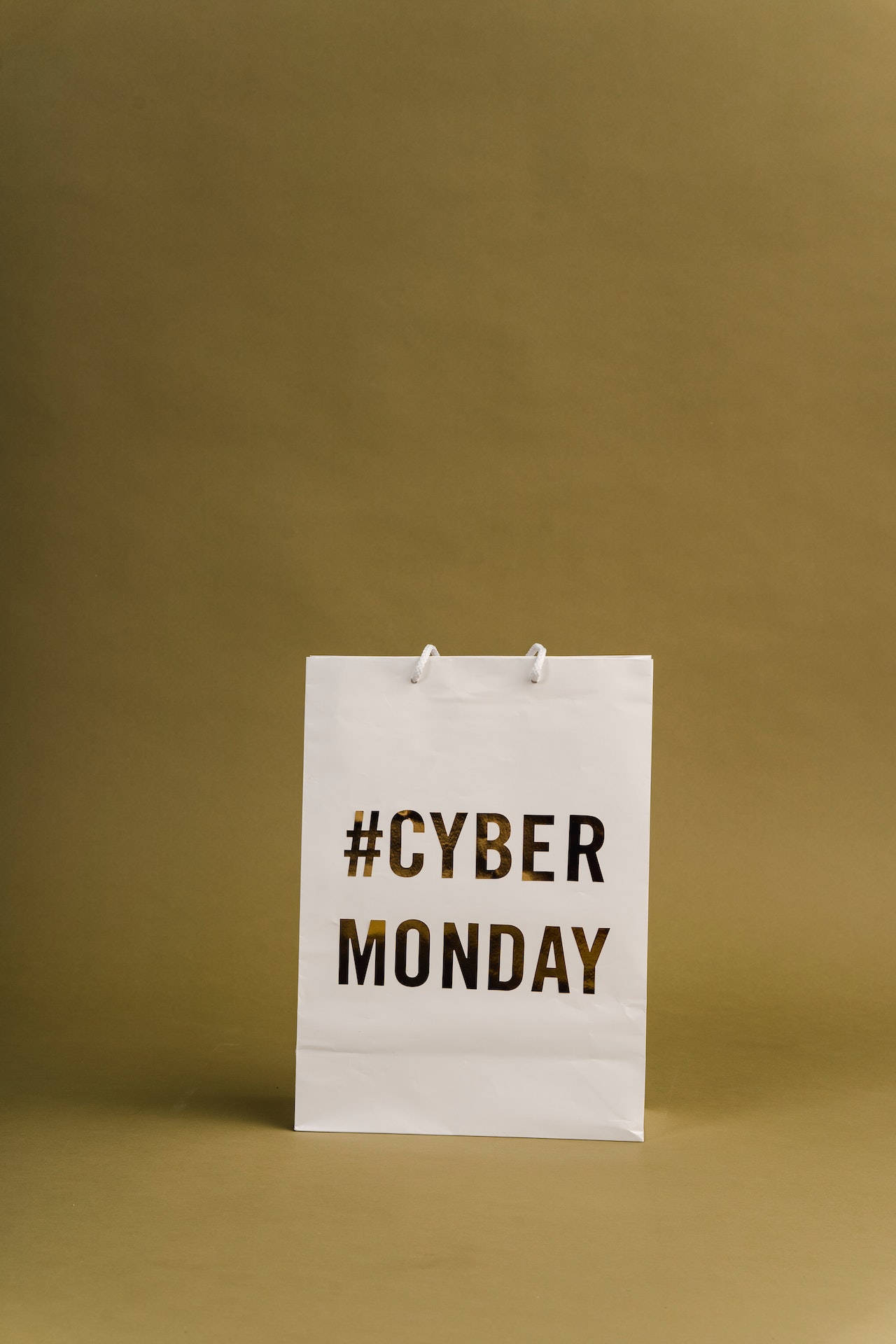 Cyber Monday White Shopping Bag Background