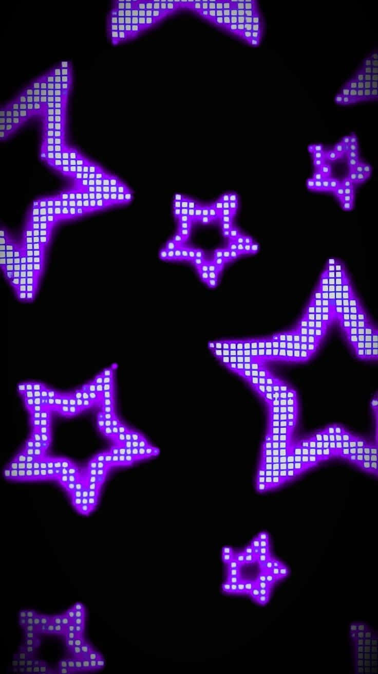 Cyber Purple Star Pattern Wallpaper