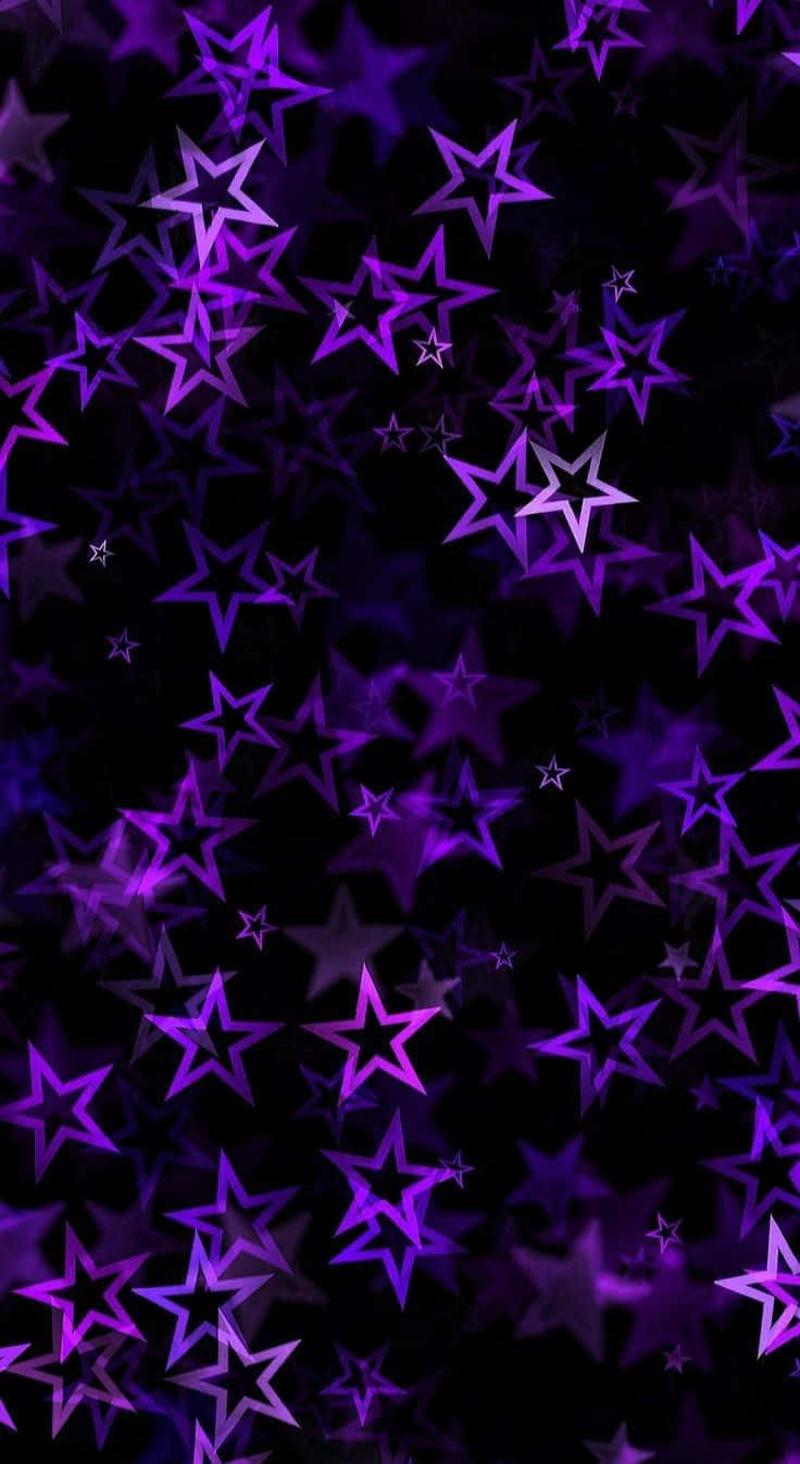 Cyber Purple Star Pattern Y2 K Aesthetic Wallpaper
