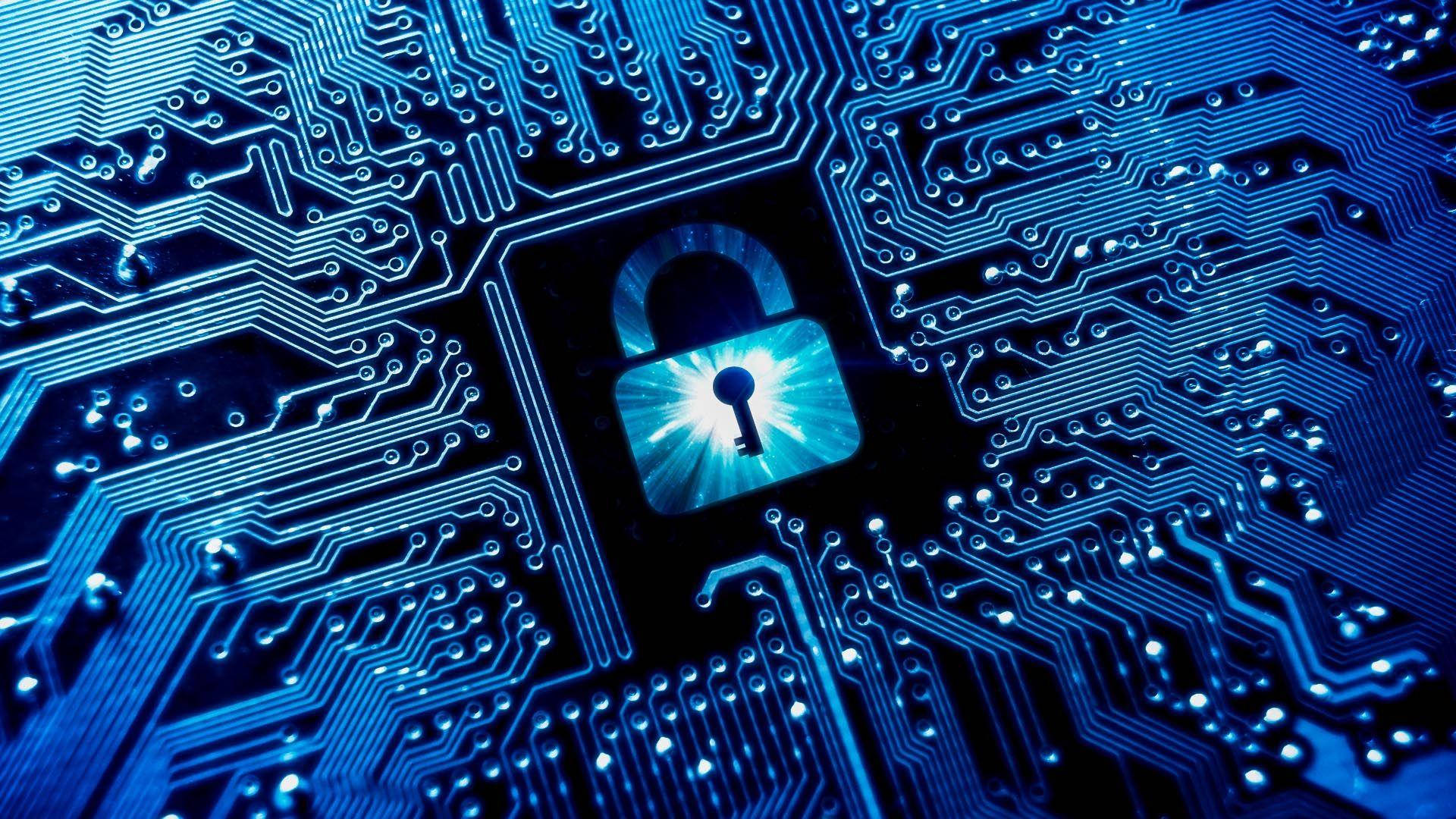 Download Cyber Security Padlock Chip Wallpaper 
