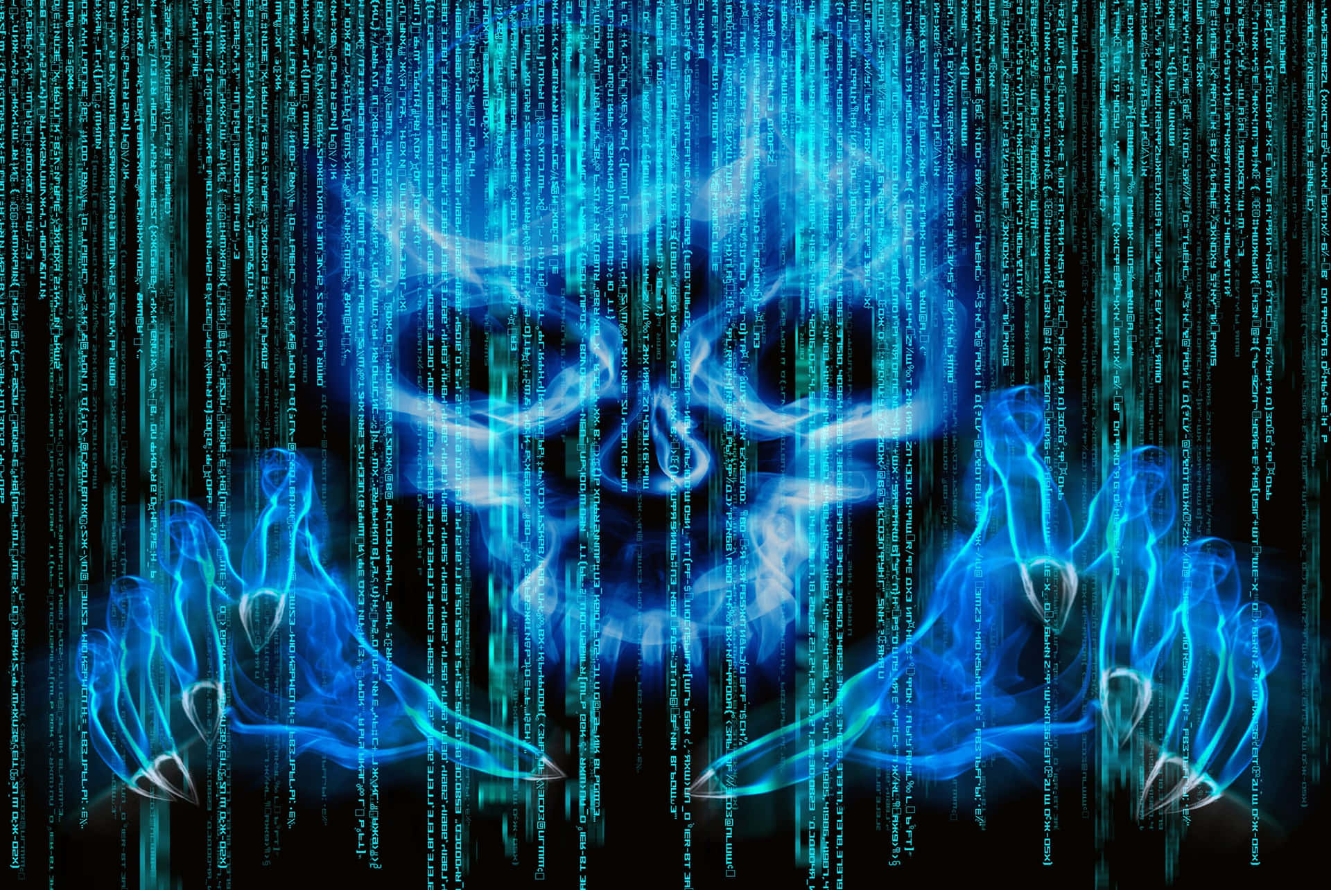 Cyber Skullin Matrix Code.jpg Wallpaper