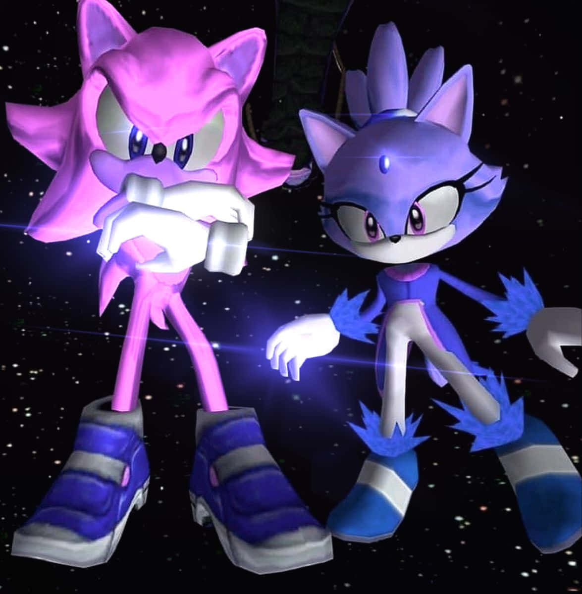 Download Cyber Sonic Characters Space Backdrop Wallpaper | Wallpapers.com