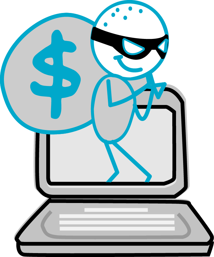 Cyber Thief Cartoon Character PNG