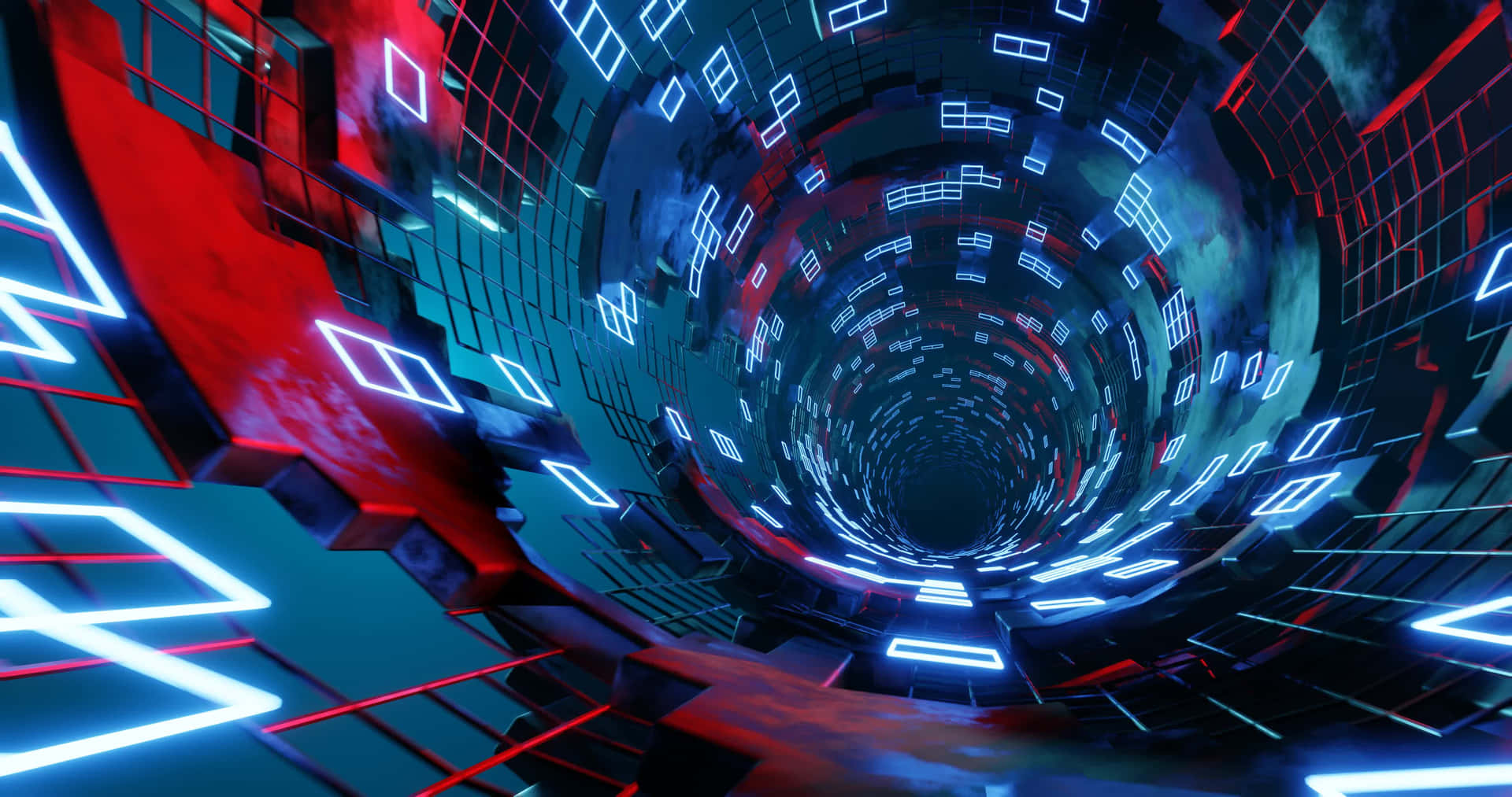Cyber Tunnel Velocity Abstract Wallpaper