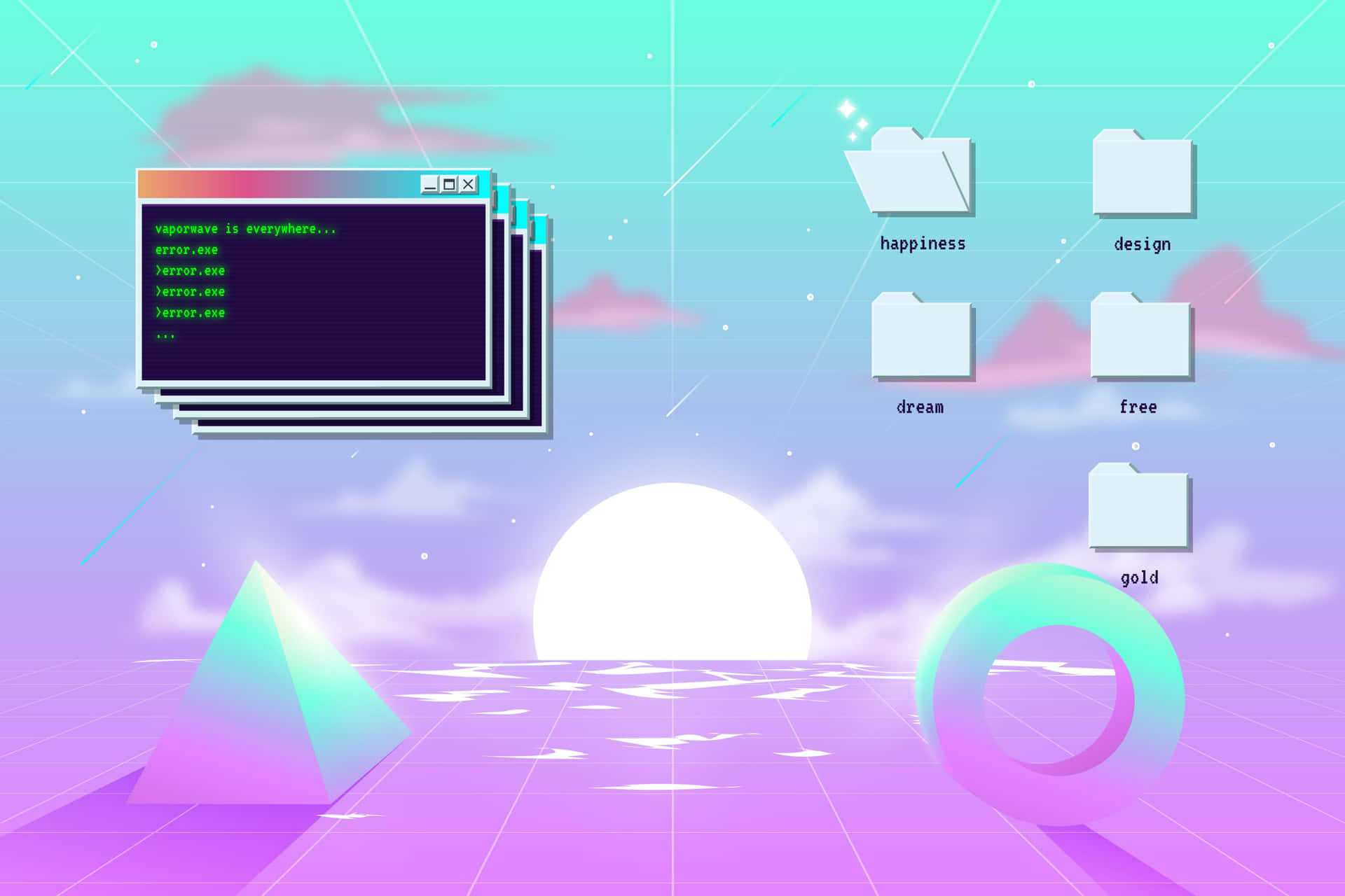Cyber Y2 K Aesthetic Desktop Wallpaper