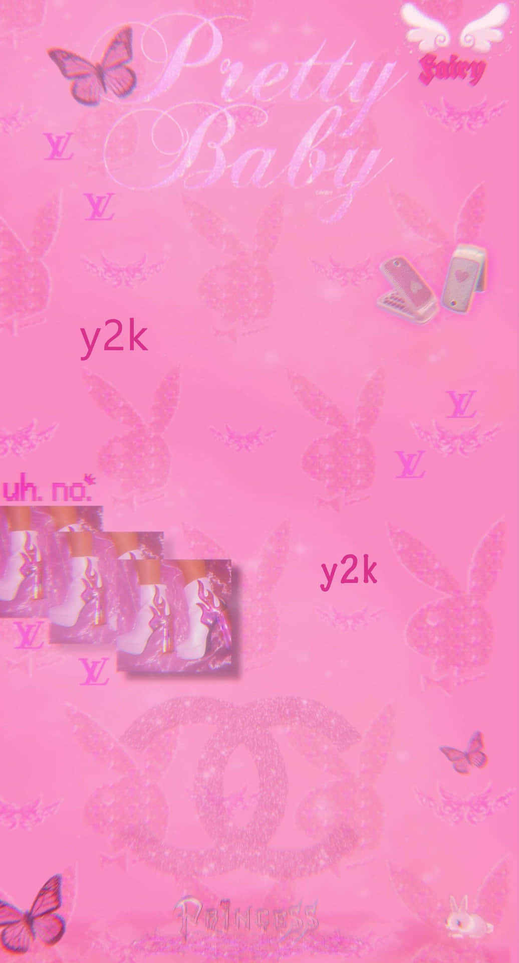 Cyber Y2 K Aesthetic Wallpaper Pink Wallpaper