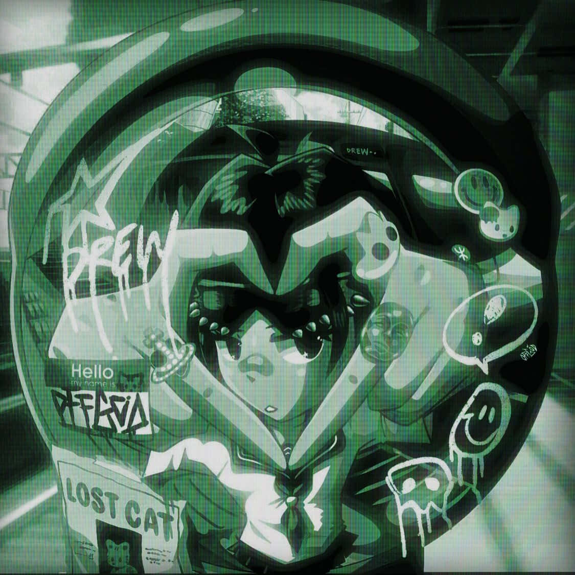 Cyber Y2 K Anime Graffiti P F P Wallpaper