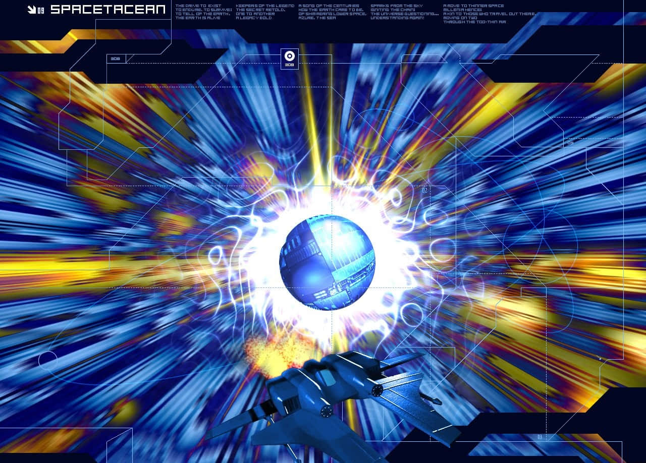 Cyber Y2 K Space Explosion Wallpaper