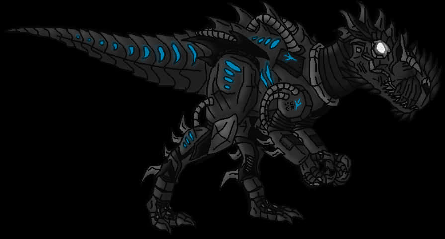 Cybernetic Dinosaur Illustration PNG