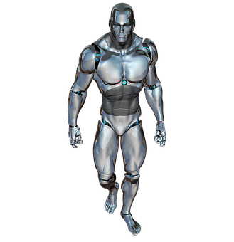 Cybernetic Humanoid Model PNG