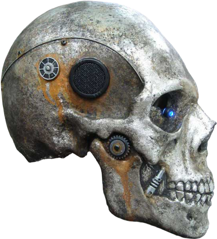 Cybernetic Skull Artifact PNG