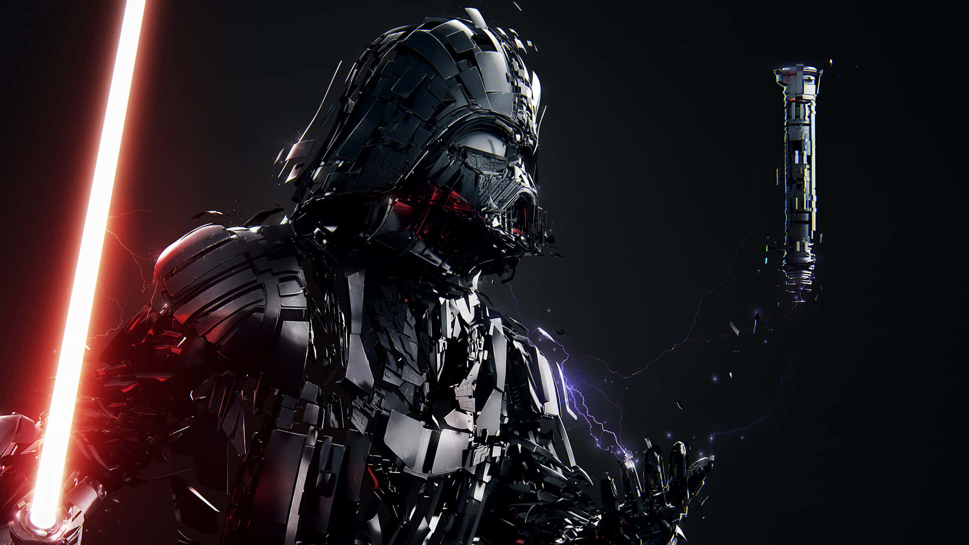 Cybernetic Warrior With Lightsaber4 K Wallpaper