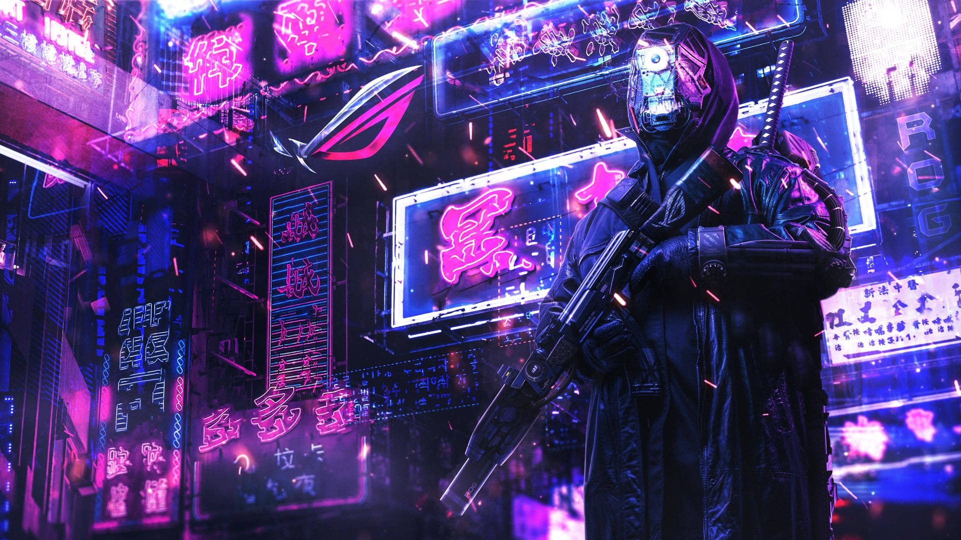 Utforskaden Smutsiga Cyberpunk-dystopien. Wallpaper