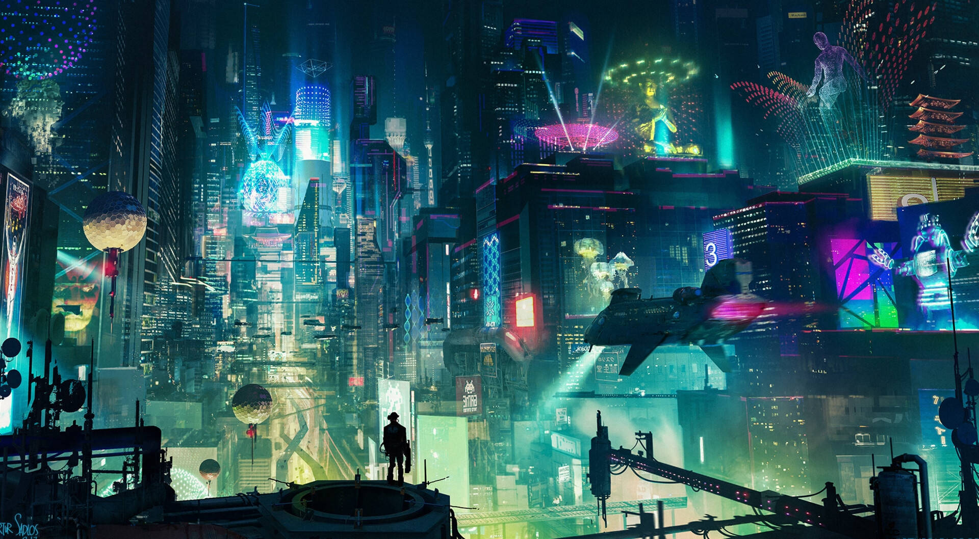 Download Cyberpunk 1920x1080 Futuristic Dystopian Street Wallpaper