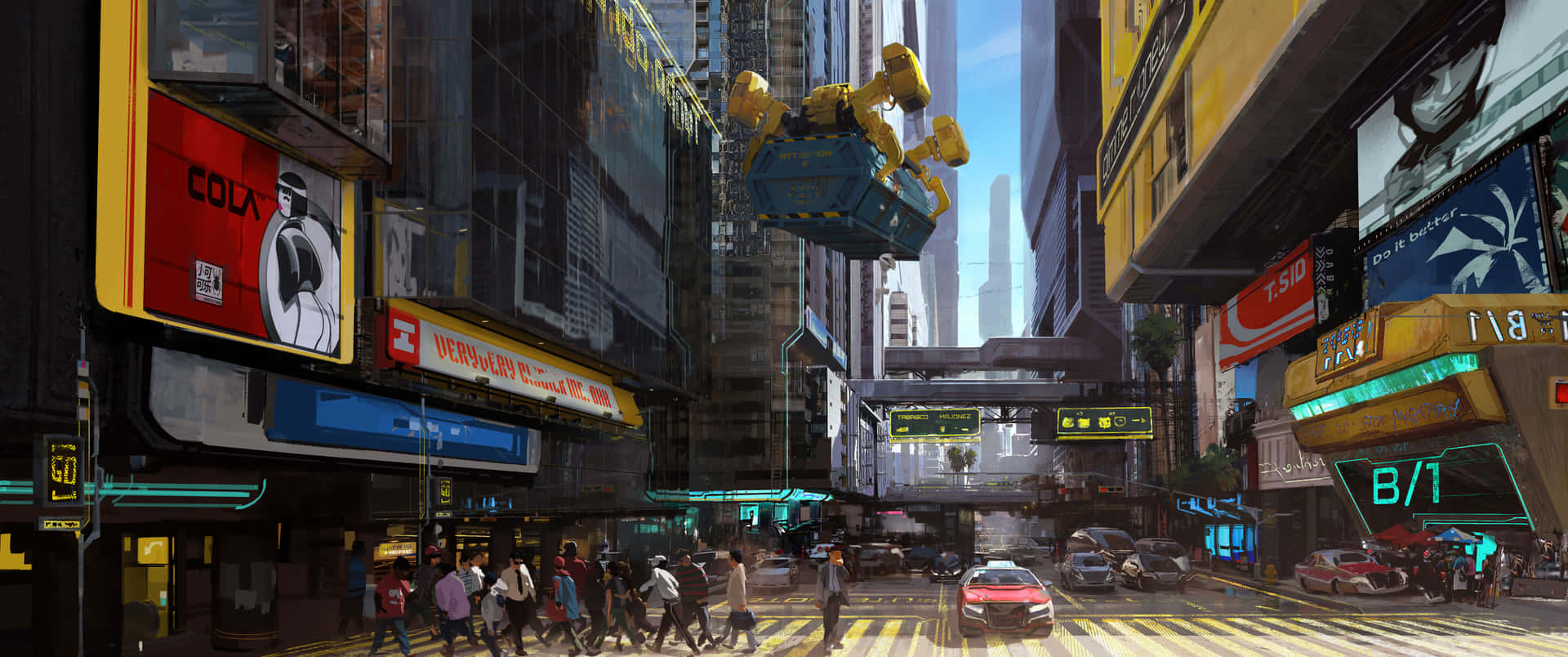 Futuristic Cityscape in Cyberpunk Wallpaper