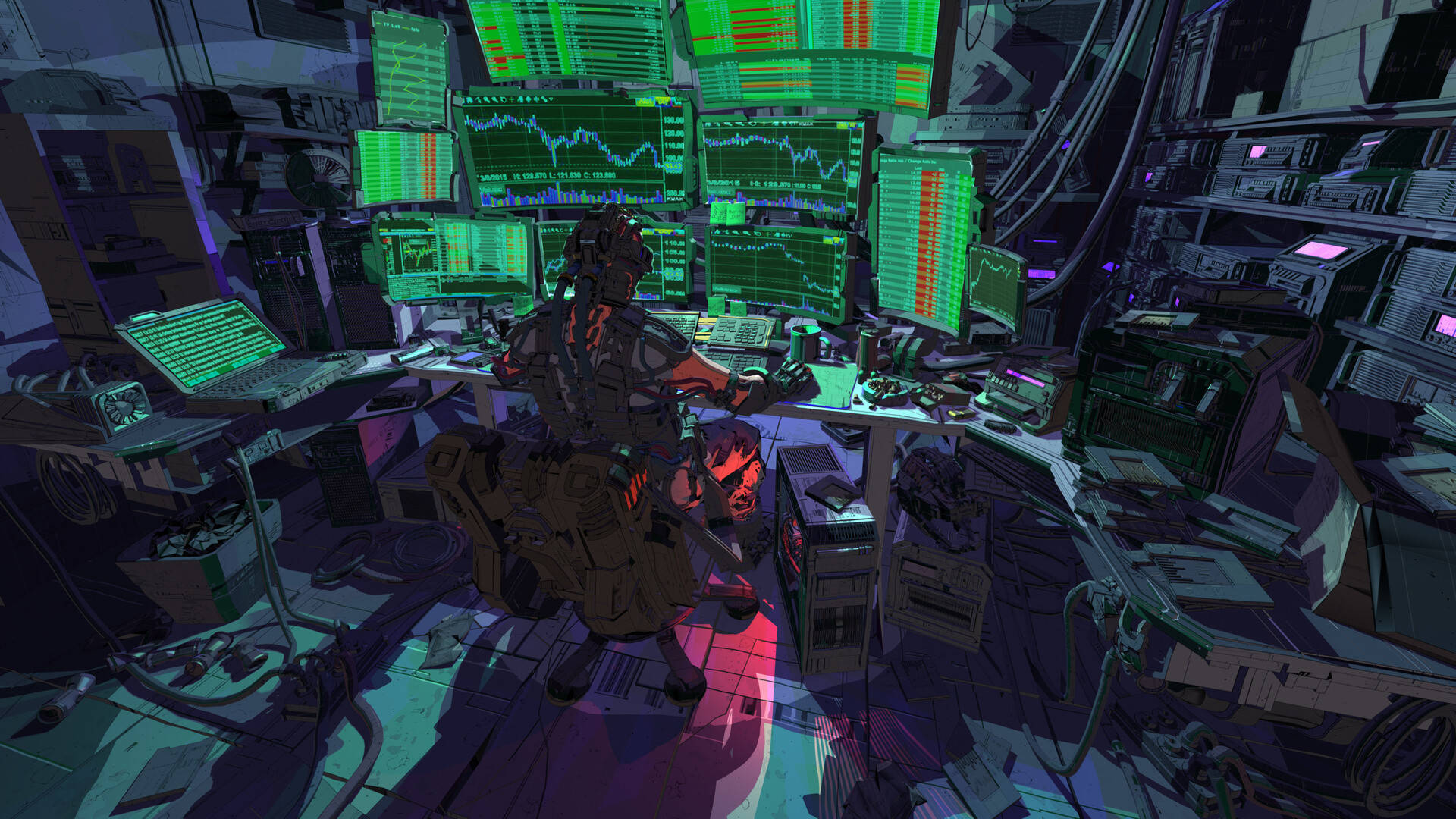 Cyberpunk 64k Ultra HD Hacker Wallpaper