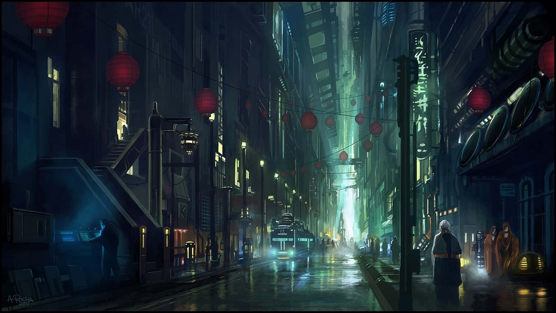Sientela Estética Cyberpunk En La Ciudad. Fondo de pantalla