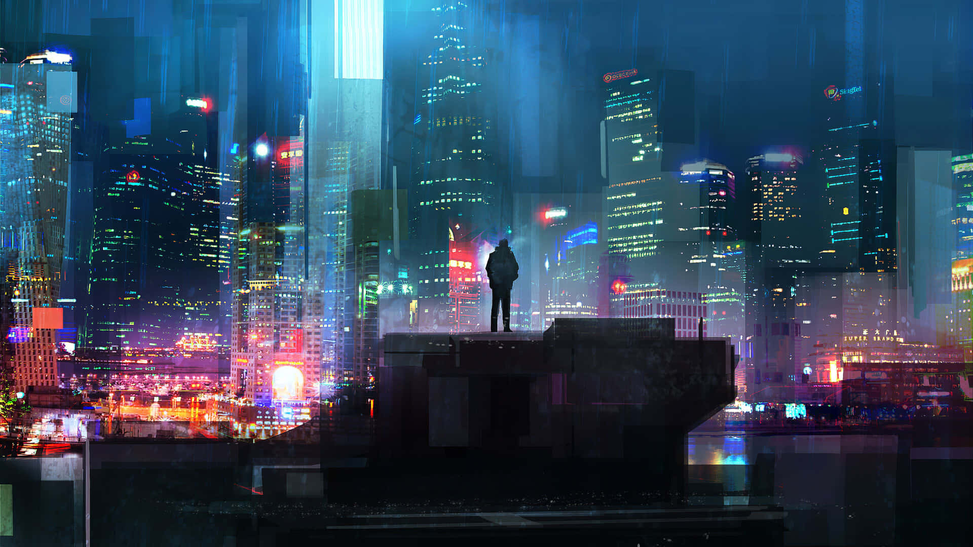 "See the city light up with electricity in a Cyberpunk Aesthetic" Wallpaper