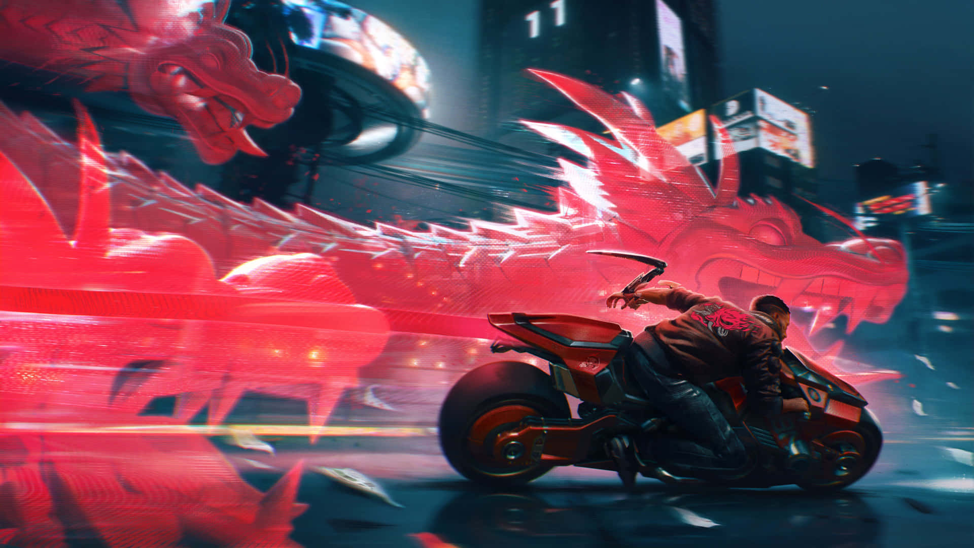 "Explore the vibrant and mysterious world of Cyberpunk". Wallpaper