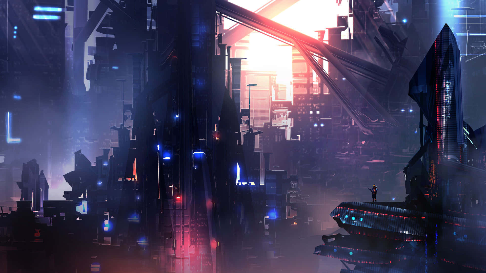 Explore the world of cyberpunk with this retro-futuristic aesthetic. Wallpaper