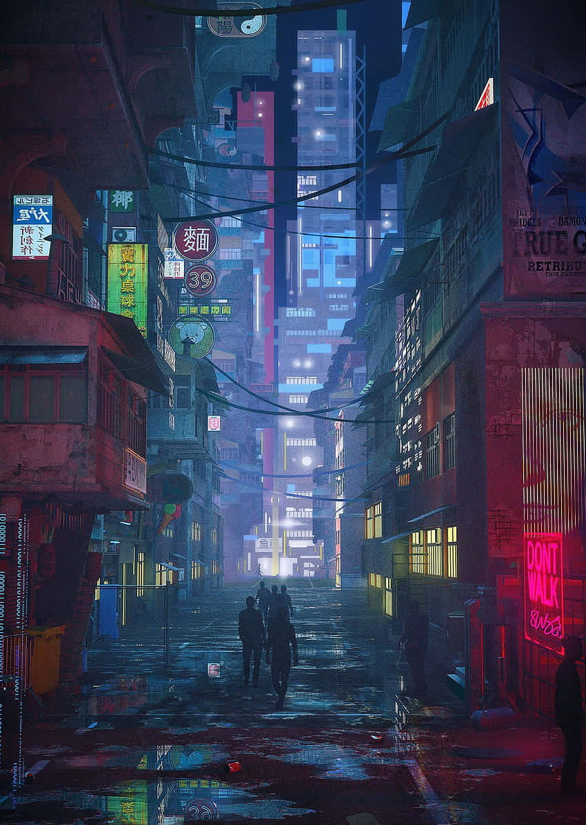 Cyberpunk_ Alleyway_at_ Night Wallpaper