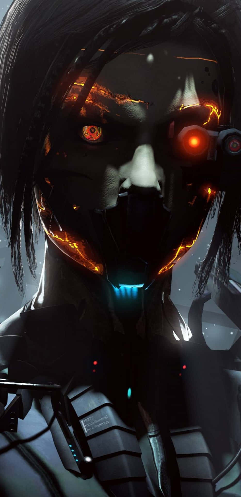 Cyberpunk Android Portrait Wallpaper