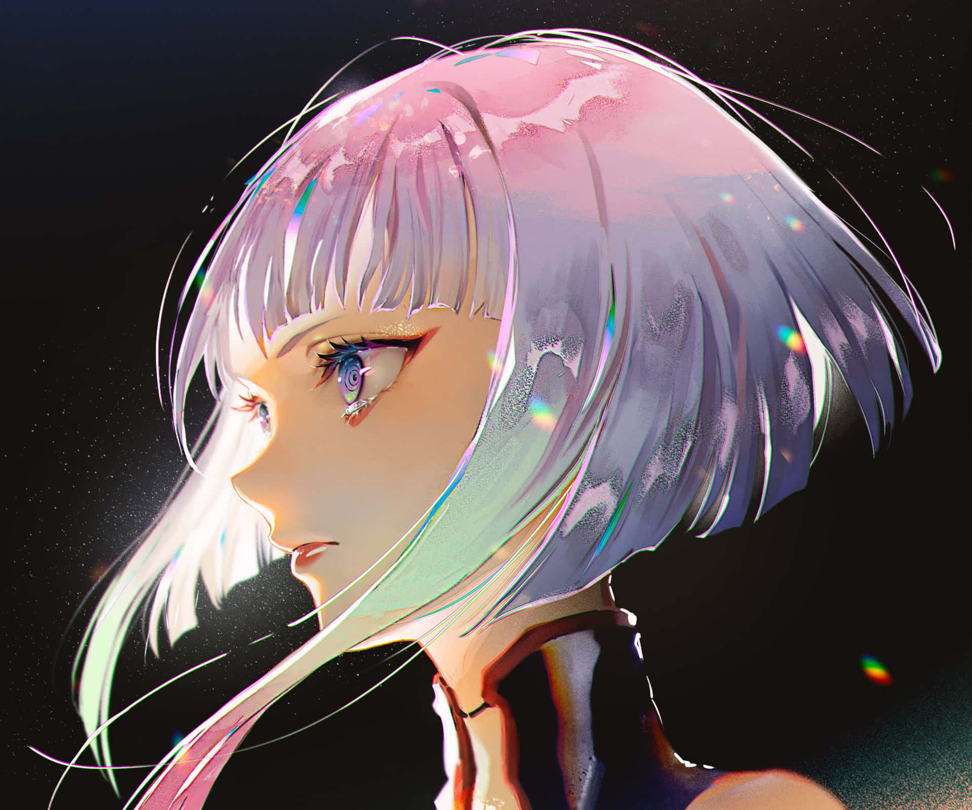 Cyberpunk Anime Character Profile Wallpaper