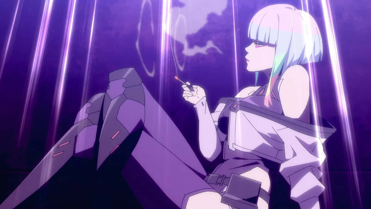 Cyberpunk Anime Character Smoking Wallpaper