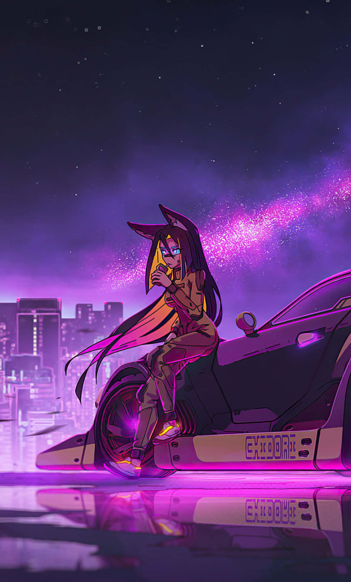 Cyberpunk Anime Cityscape Wallpaper