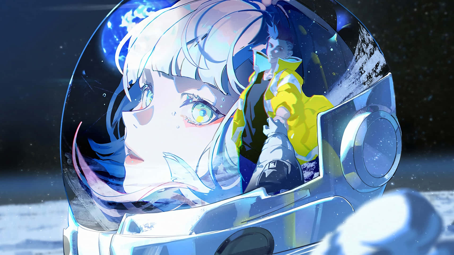 Cyberpunk Astronaut Anime Girl Wallpaper