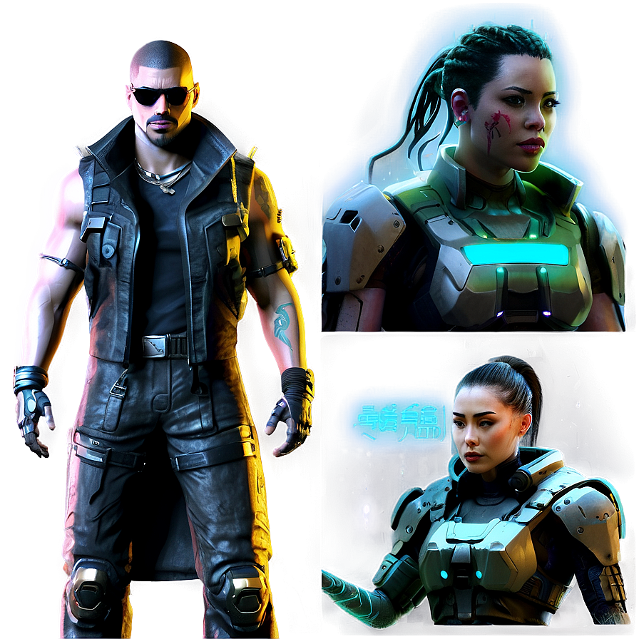 Cyberpunk Characters Png Cix45 PNG