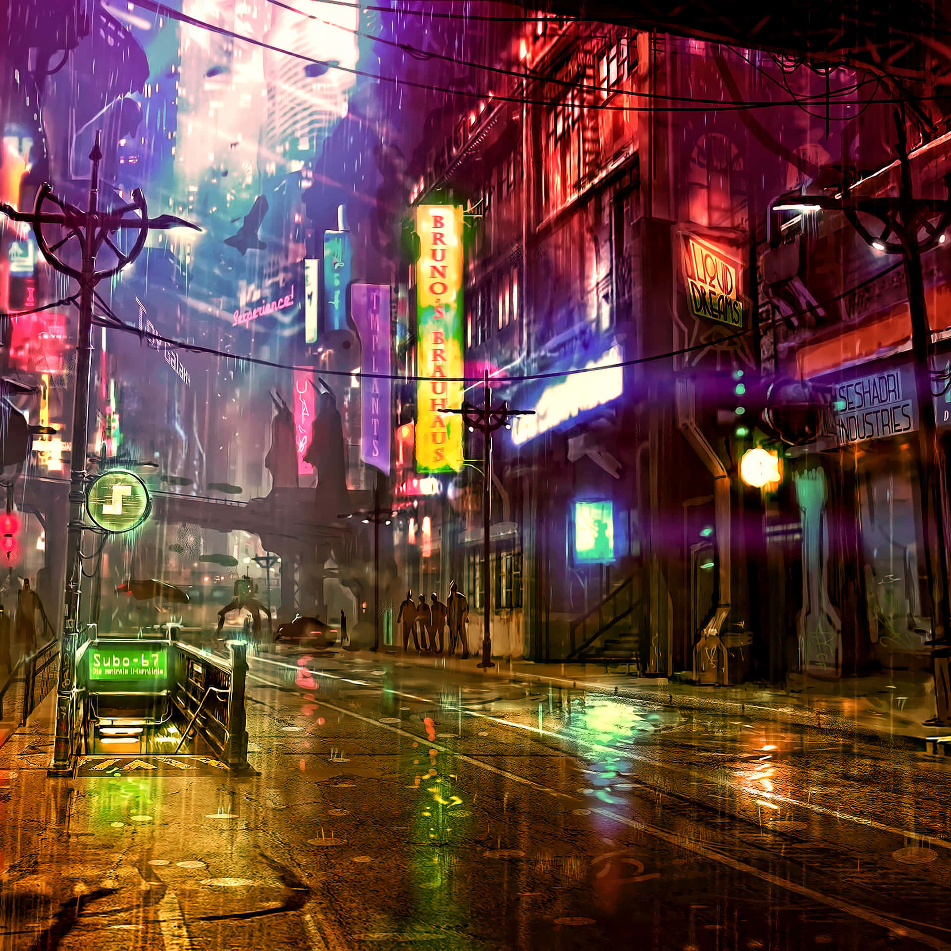 Upplevframtidens Cyberpunk-stad