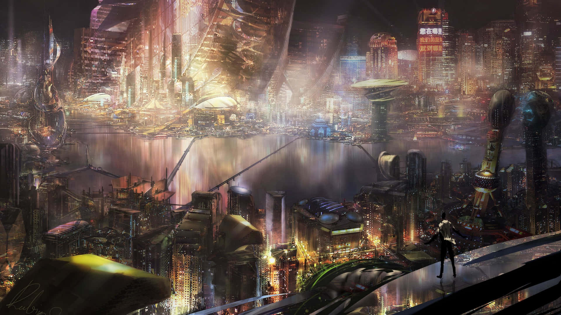 Udforskden Futuristiske 'cyberpunk City'.